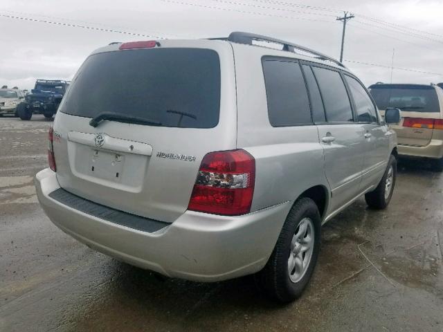 JTEGD21A260140660 - 2006 TOYOTA HIGHLANDER SILVER photo 4