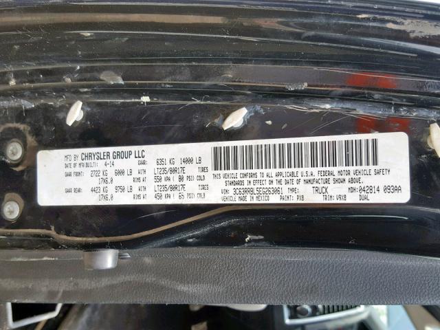 3C63RRBL5EG263061 - 2014 RAM 3500 SLT BLACK photo 10