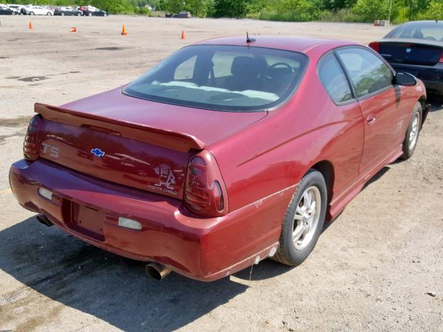 2G1WW12E359299643 - 2005 CHEVROLET MONTE CARL RED photo 4