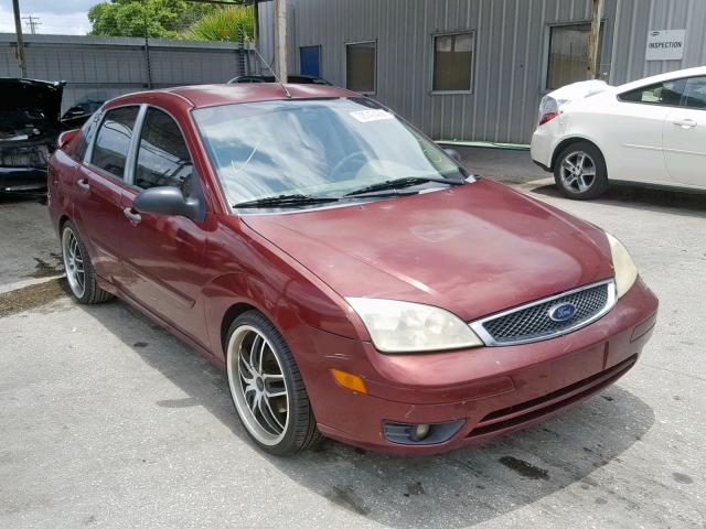 1FAHP34N97W276437 - 2007 FORD FOCUS ZX4 BURGUNDY photo 1