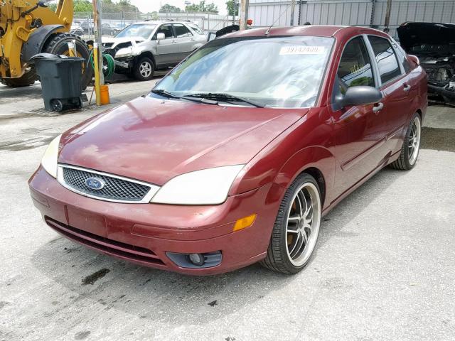 1FAHP34N97W276437 - 2007 FORD FOCUS ZX4 BURGUNDY photo 2