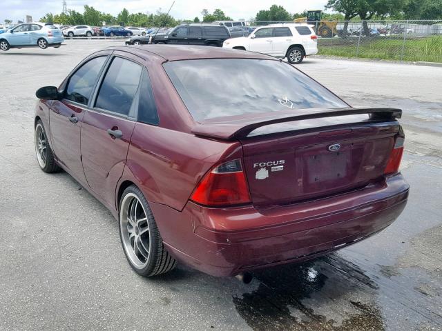 1FAHP34N97W276437 - 2007 FORD FOCUS ZX4 BURGUNDY photo 3