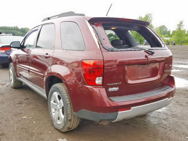 2CKDL33F086318593 - 2008 PONTIAC TORRENT BURGUNDY photo 3