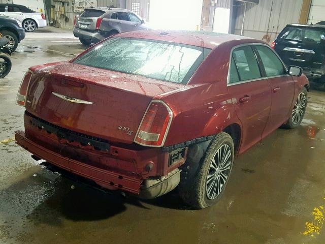 2C3CCAGT1DH566264 - 2013 CHRYSLER 300 S RED photo 4