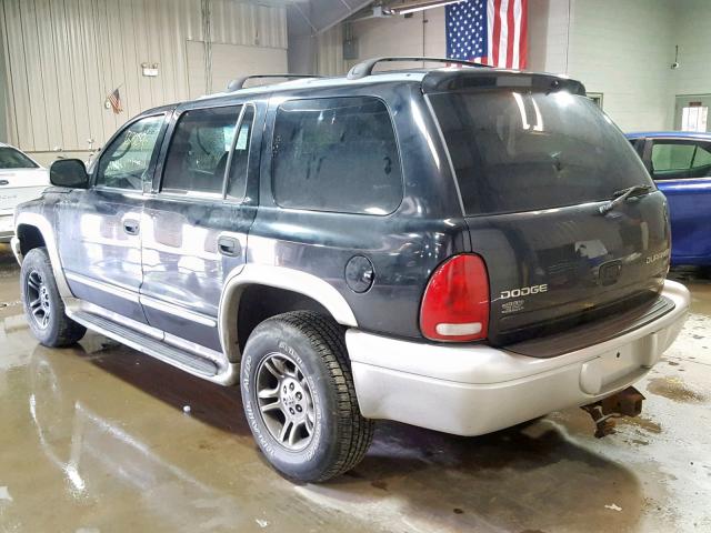 1D4HS58N93F596918 - 2003 DODGE DURANGO SL BLACK photo 3