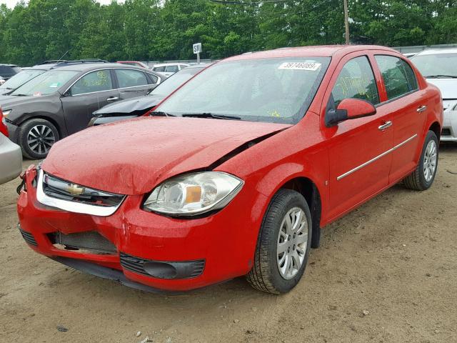 1G1AT58H897203010 - 2009 CHEVROLET COBALT LT RED photo 2