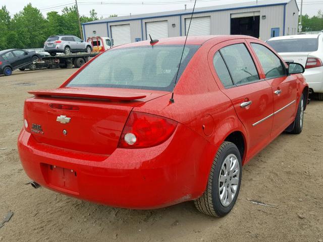 1G1AT58H897203010 - 2009 CHEVROLET COBALT LT RED photo 4