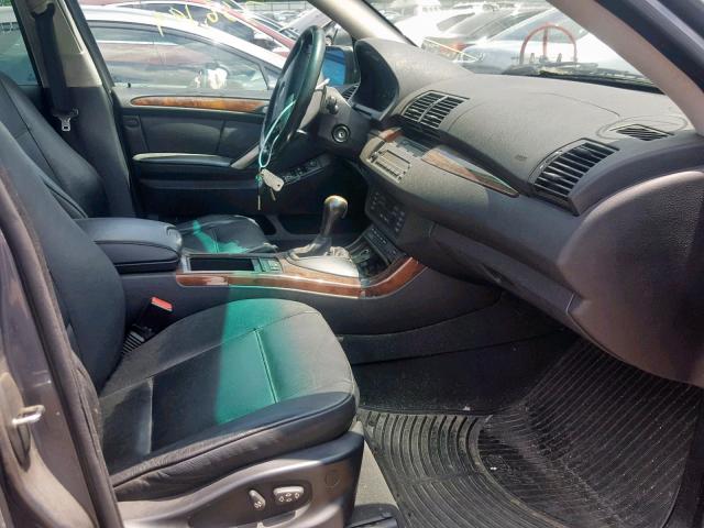 5UXFA53563LV94901 - 2003 BMW X5 3.0I GRAY photo 5