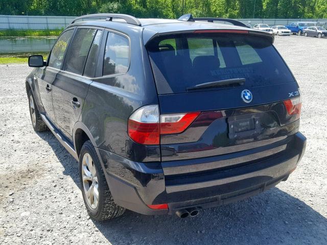 WBXPC93489WJ26063 - 2009 BMW X3 XDRIVE3 BLACK photo 3