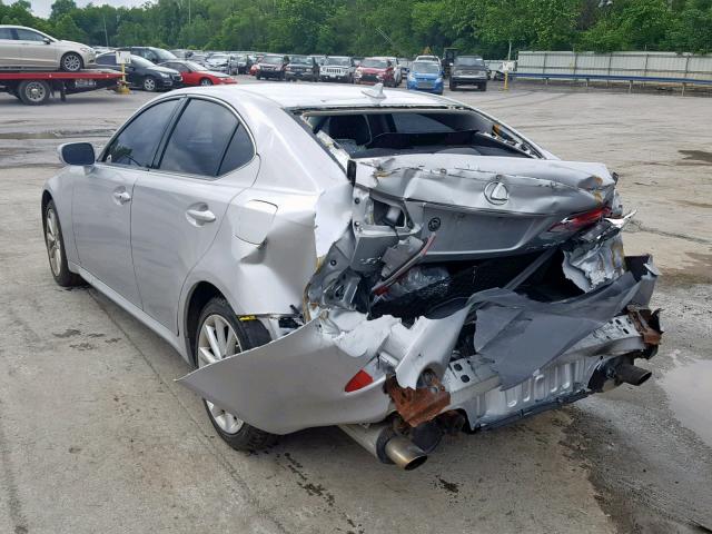 JTHCF5C25A5044410 - 2010 LEXUS IS 250 SILVER photo 3