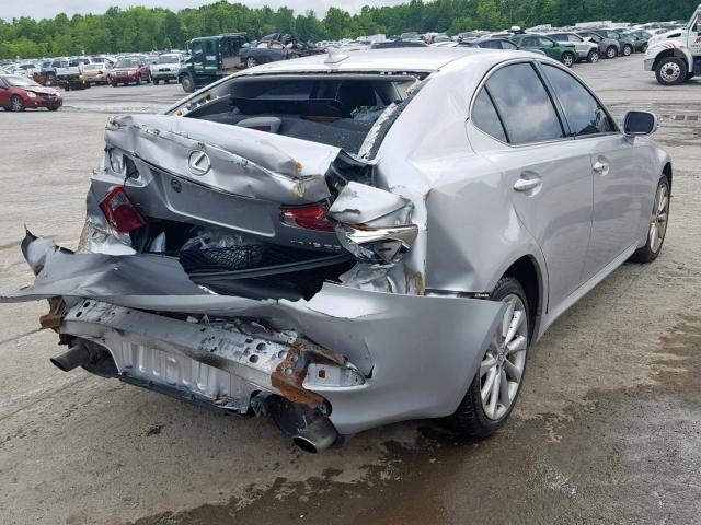 JTHCF5C25A5044410 - 2010 LEXUS IS 250 SILVER photo 4