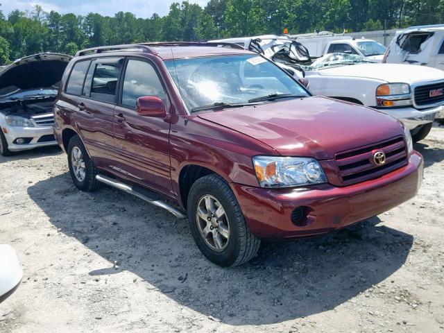 JTEDP21A150059478 - 2005 TOYOTA HIGHLANDER BURGUNDY photo 1