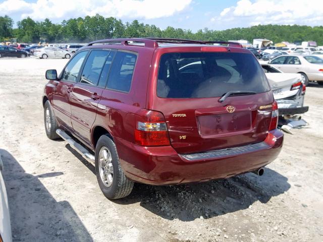 JTEDP21A150059478 - 2005 TOYOTA HIGHLANDER BURGUNDY photo 3