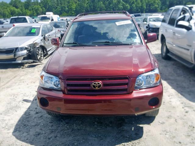 JTEDP21A150059478 - 2005 TOYOTA HIGHLANDER BURGUNDY photo 9