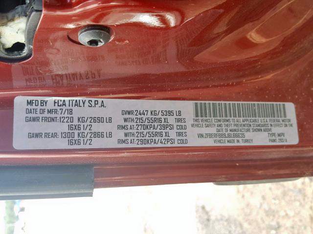 ZFBERFBB9J6L66635 - 2018 RAM PROMASTER 勃艮第红 照片 10