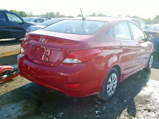 KMHCT4AE8HU269868 - 2017 HYUNDAI ACCENT SE RED photo 4