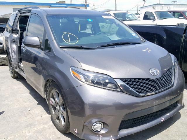 5TDXZ3DC6HS887574 - 2017 TOYOTA SIENNA SE GRAY photo 1