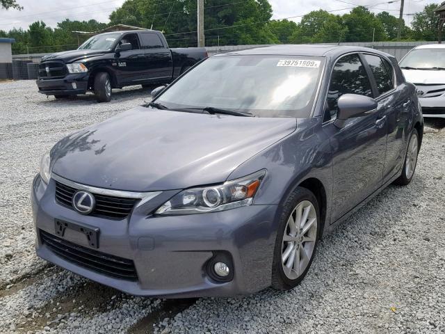 JTHKD5BH9D2156320 - 2013 LEXUS CT 200 GRAY photo 2