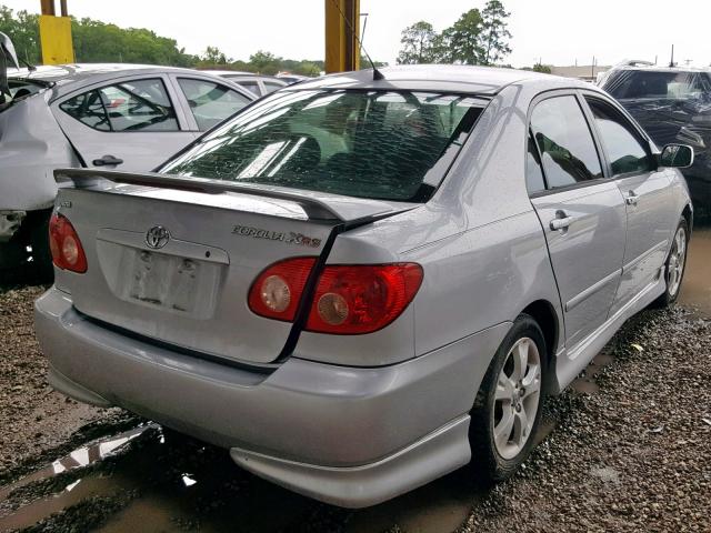 2T1BY32E55C337398 - 2005 TOYOTA COROLLA XR SILVER photo 4