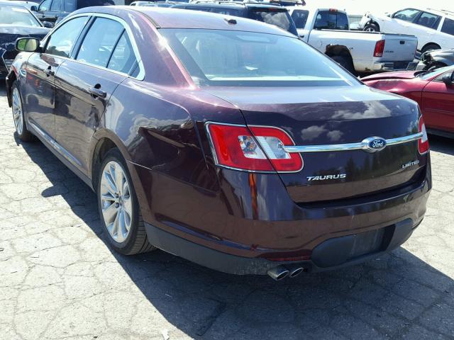 1FAHP2FW1BG125417 - 2011 FORD TAURUS LIM MAROON photo 3