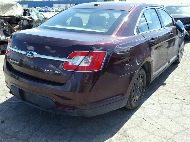 1FAHP2FW1BG125417 - 2011 FORD TAURUS LIM MAROON photo 4