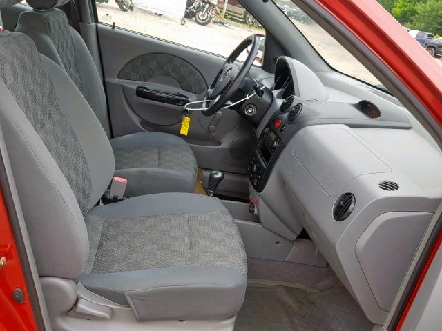 KL1TD52615B410714 - 2005 CHEVROLET AVEO BASE Qırmızı foto 5