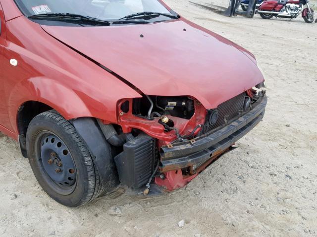 KL1TD52615B410714 - 2005 CHEVROLET AVEO BASE Qırmızı foto 9