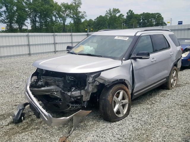 1FM5K8D81HGD14639 - 2017 FORD EXPLORER X SILVER photo 2