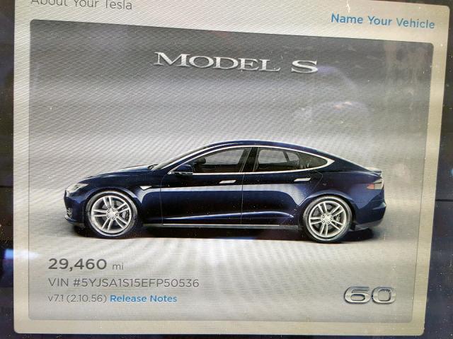 5YJSA1S15EFP50536 - 2014 TESLA MODEL S أزرق صورة 8