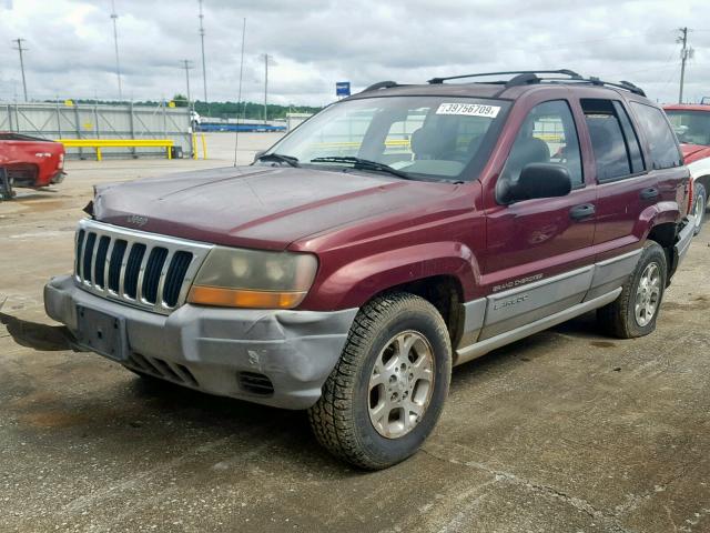 1J4GW48S8YC208593 - 2000 JEEP GRAND CHER BURGUNDY photo 2