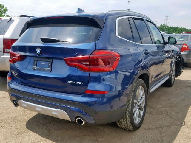 5UXTR9C58JLD67440 - 2018 BMW X3 XDRIVE3 BLUE photo 4