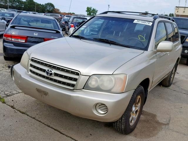 JTEGD21A120030872 - 2002 TOYOTA HIGHLANDER BEIGE photo 2