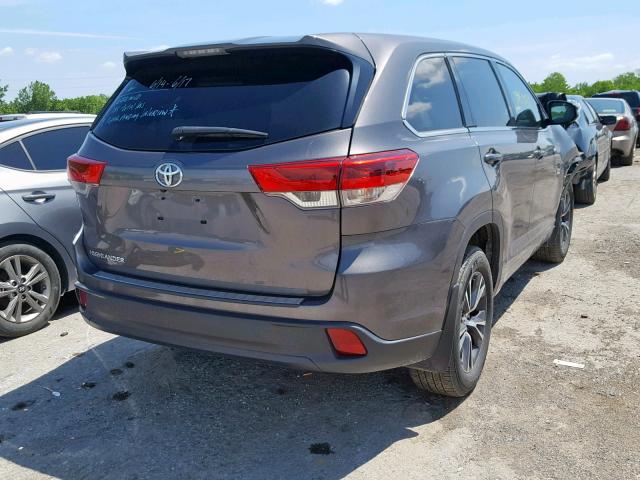 5TDZARFHXHS026121 - 2017 TOYOTA HIGHLANDER GRAY photo 4