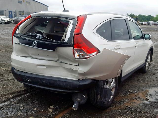 5J6RM3H78EL036789 - 2014 HONDA CR-V EXL WHITE photo 4