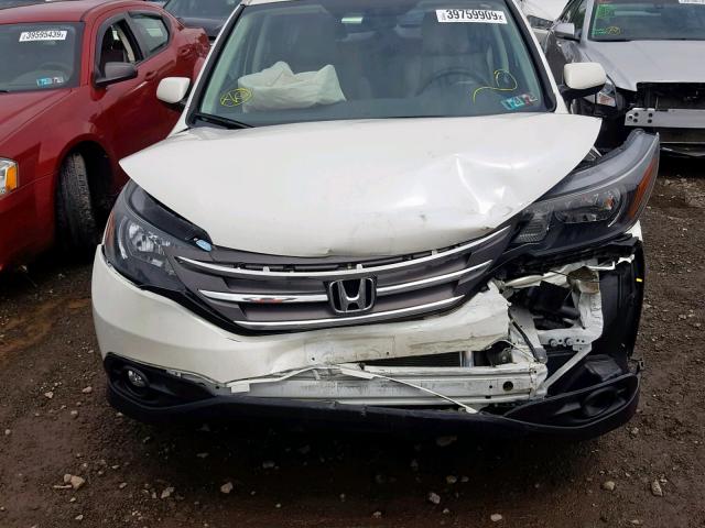 5J6RM3H78EL036789 - 2014 HONDA CR-V EXL WHITE photo 7