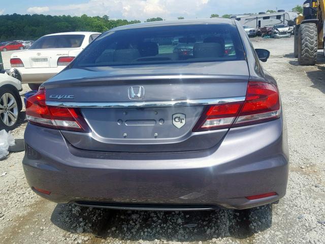 2HGFB2F93EH520865 - 2014 HONDA CIVIC EXL Մոխրագույն լուսանկար 9