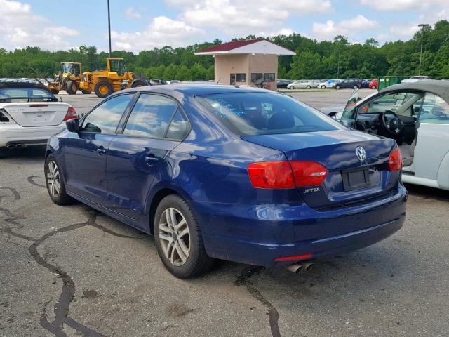 3VW2K7AJ8EM218000 - 2014 VOLKSWAGEN JETTA BASE BLUE photo 3