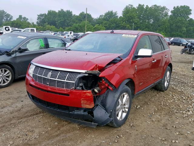 2LMDJ6JC9ABJ34984 - 2010 LINCOLN MKX RED photo 2