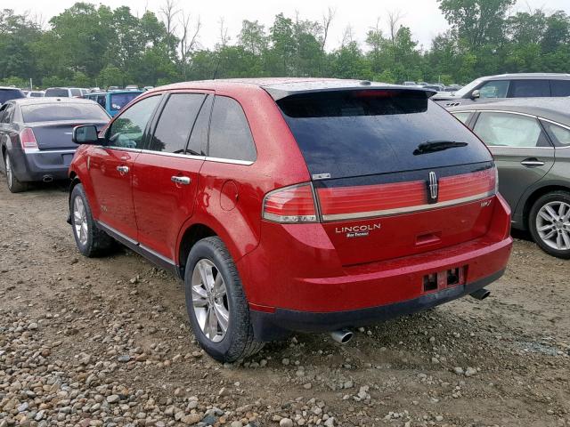 2LMDJ6JC9ABJ34984 - 2010 LINCOLN MKX RED photo 3