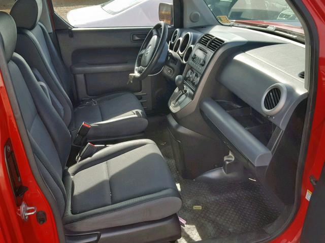 5J6YH28655L005209 - 2005 HONDA ELEMENT EX RED photo 5