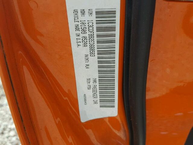 1C3CDFBB2ED668583 - 2014 DODGE DART SXT ORANGE photo 10