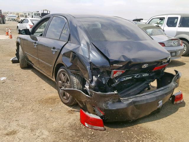 5NPET46C66H061189 - 2006 HYUNDAI SONATA GL BLACK photo 3