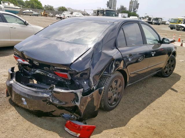 5NPET46C66H061189 - 2006 HYUNDAI SONATA GL BLACK photo 4