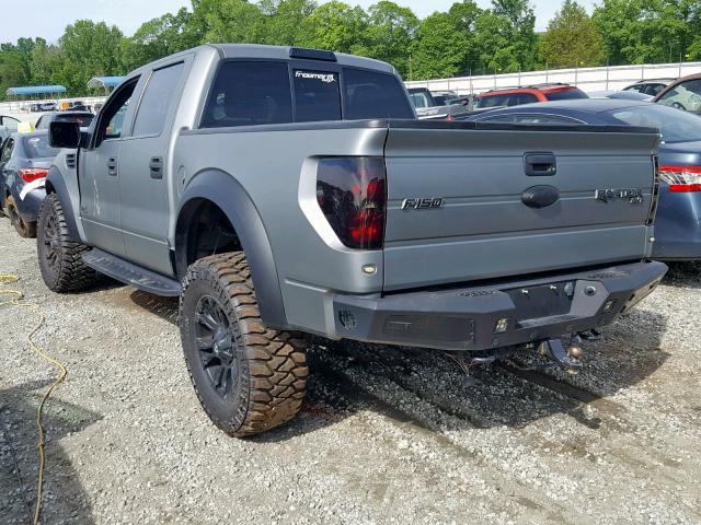 1FTFW1R61DFC53479 - 2013 FORD F150 SVT R GRAY photo 3