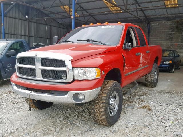 3D7KU28C04G139673 - 2004 DODGE RAM 2500 S RED photo 2