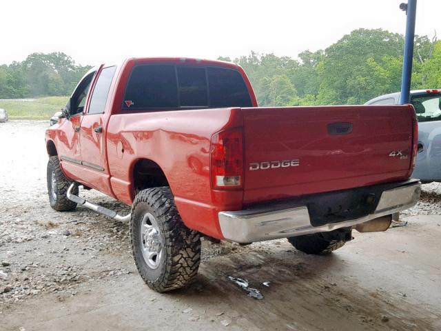 3D7KU28C04G139673 - 2004 DODGE RAM 2500 S RED photo 3