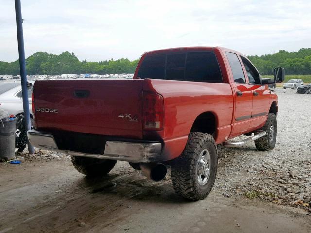 3D7KU28C04G139673 - 2004 DODGE RAM 2500 S RED photo 4