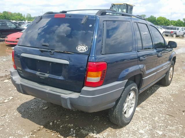 1J4GW48S74C358348 - 2004 JEEP GRAND CHER BLUE photo 4