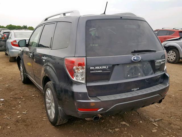 JF2SHAGC3BH700320 - 2011 SUBARU FORESTER T GRAY photo 3