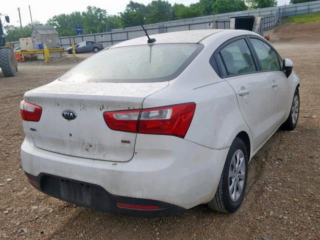 KNADM4A30F6447758 - 2015 KIA RIO LX WHITE photo 4